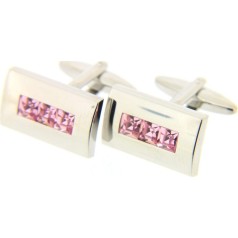 Soprano Accessories Pink Crystal Cufflinks