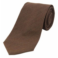 Soprano Accessories Plain Brown Wool Tie