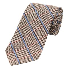 Soprano Accessories Brown Tweed Patterned Wool Tie