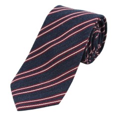 Soprano Accessories Wine & White on Navy Wool Tie