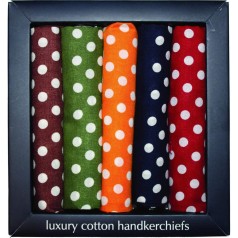 Soprano Accessories Polka Dot Cotton Hankies - 5 Pack
