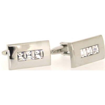 Soprano Accessories Clear Crystal Cufflinks