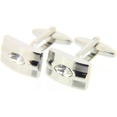 Soprano Accessories Rectangle with Oval Crystal Cufflinks