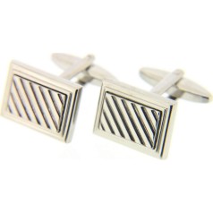 Soprano Accessories Metal Rectangle Striped Cufflinks