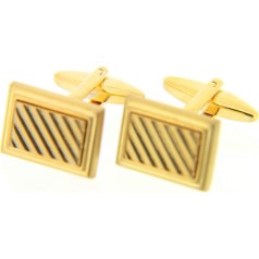 Soprano Accessories Gold Coloured Rectangle Stripe Cufflinks