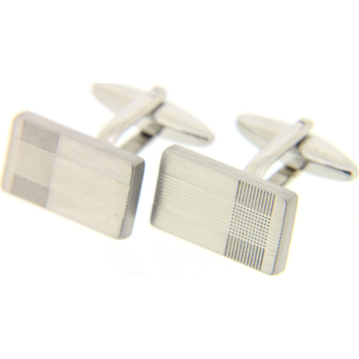 Soprano Accessories Metal Rectangle T-Grid Cufflinks