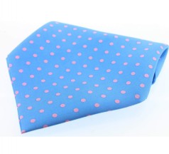 Soprano Accessories Sky Blue with Pink Polka Handkerchief