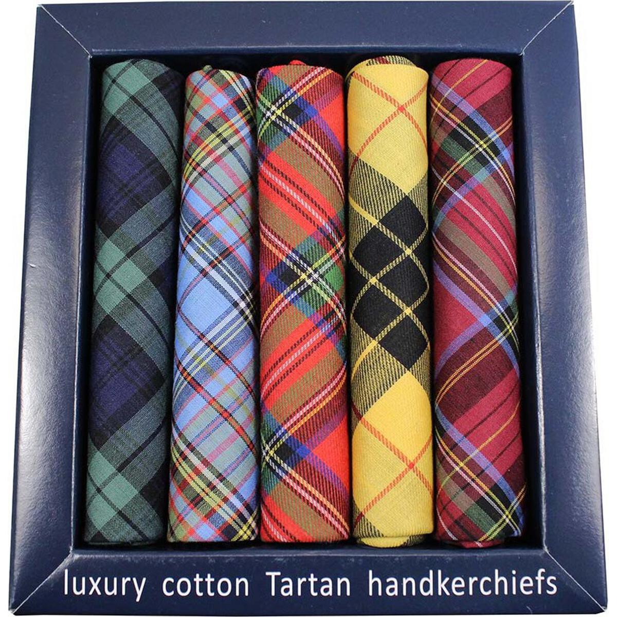 Soprano Accessories Tartan Cotton Hankies - 5 Pack - Pediwear Accessories